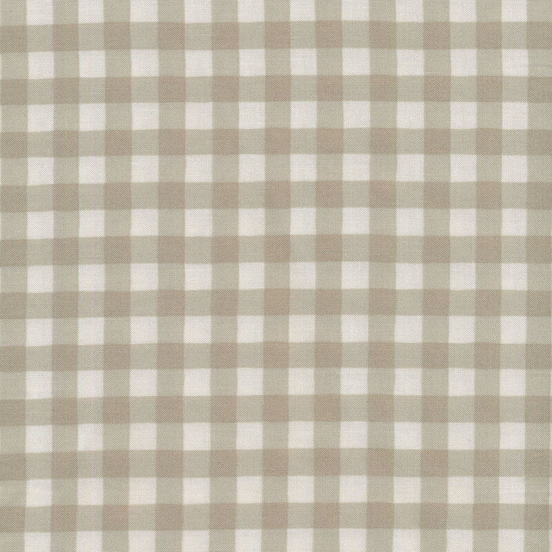 fabric with tan and white gingham print