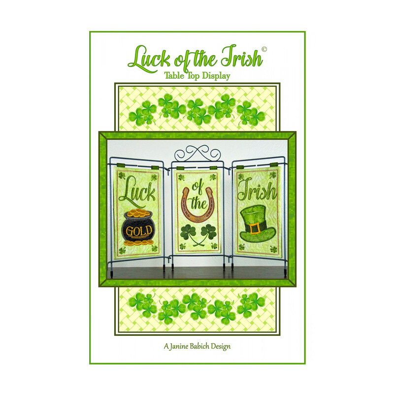 Front of the Luck of the Irish table top display pattern featuring 