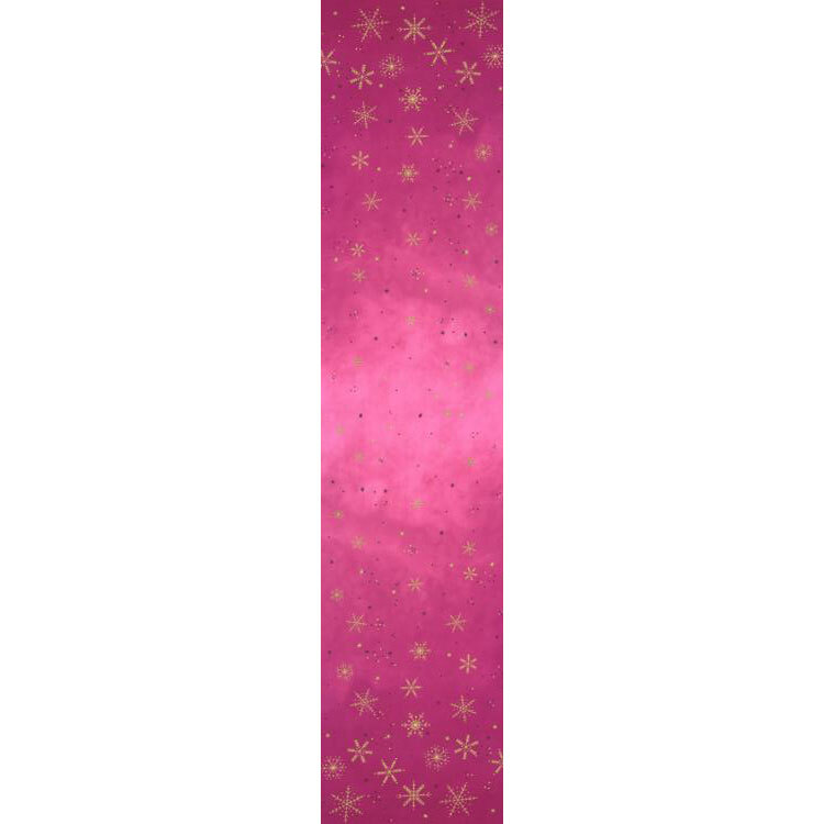full ombre image of magenta ombre pattern with gold metallic snowflakes