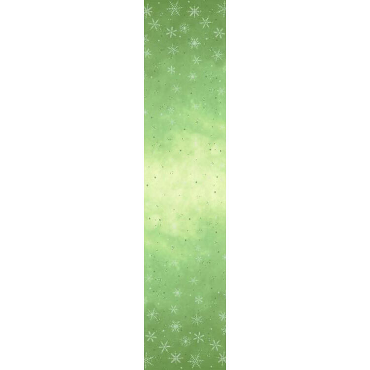 full ombre image of mint green ombre pattern with silver metallic snowflakes
