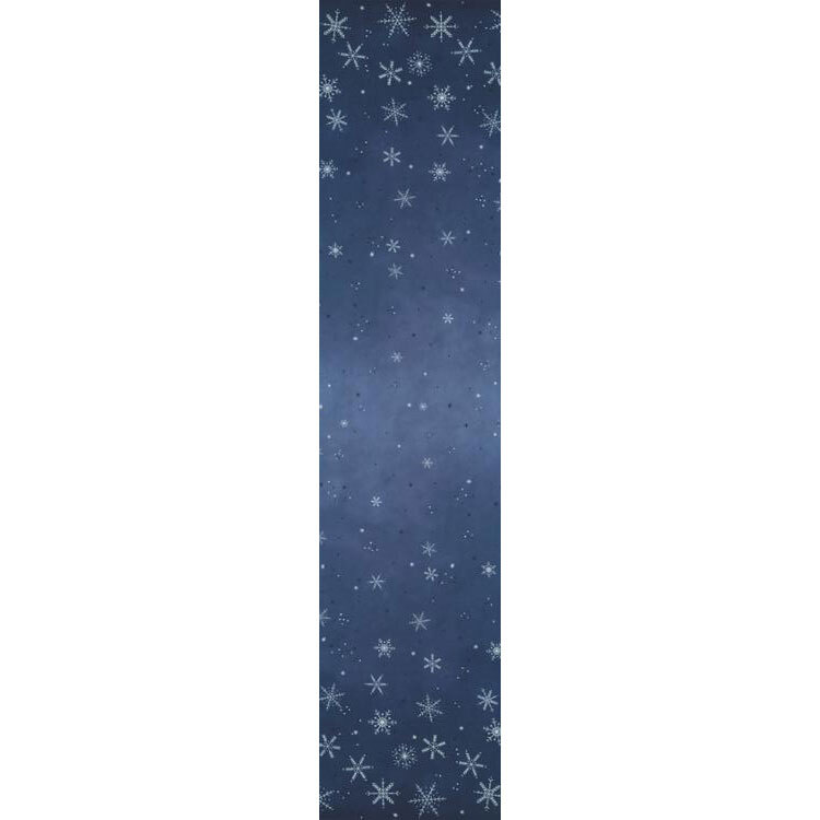 full ombre image of navy blue ombre pattern with silver metallic snowflakes