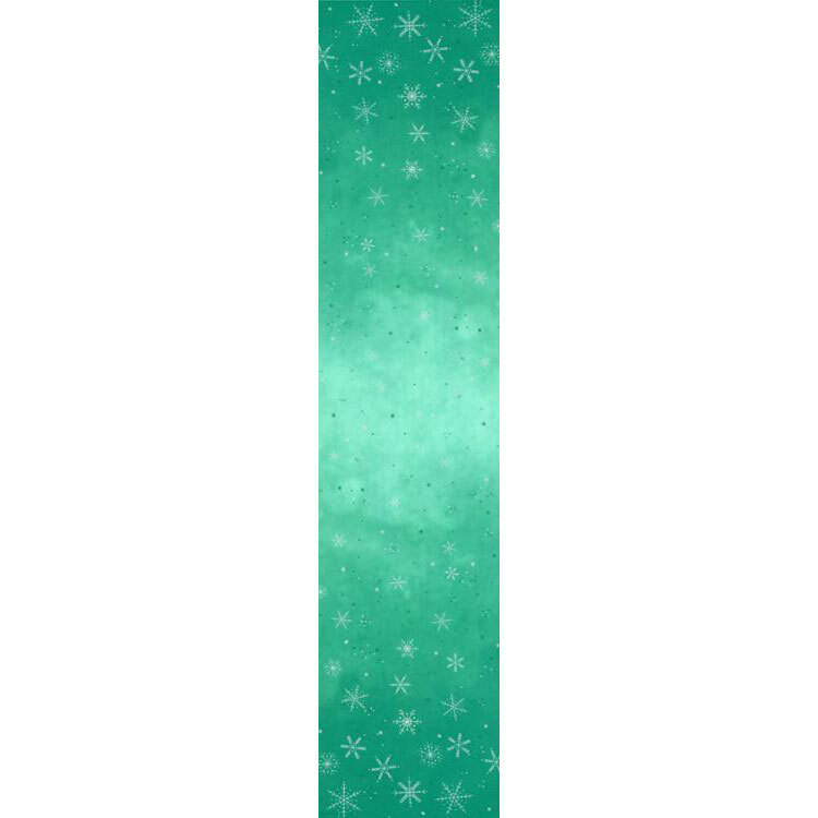 full ombre image of teal ombre pattern with silver metallic snowflakes