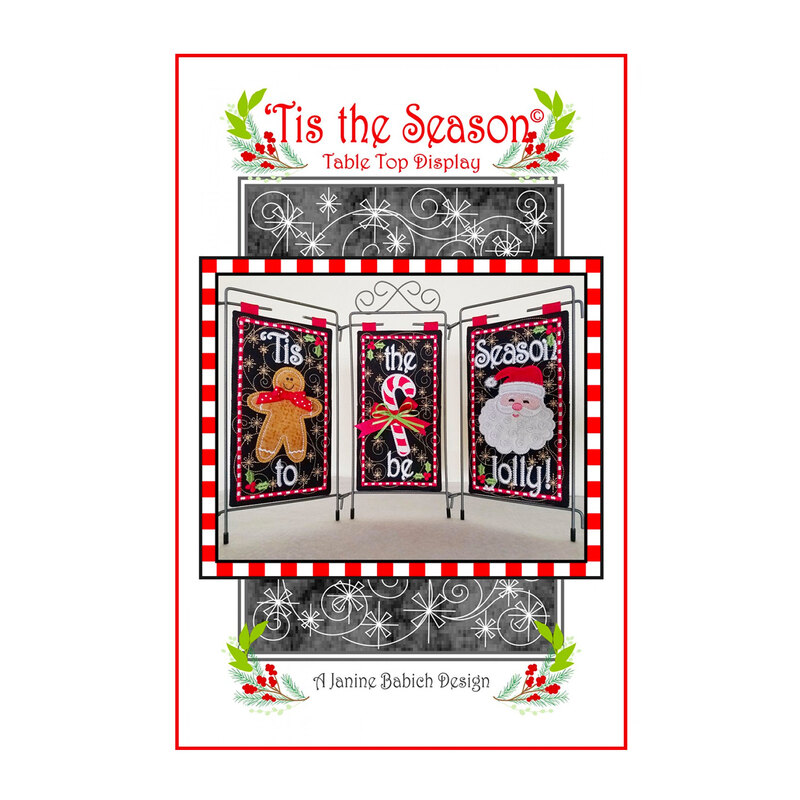 Front of tis the season table top display pattern featuring the words 