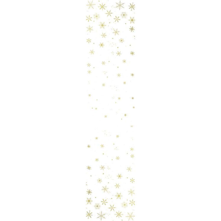 full ombre image of off white ombre pattern with gold metallic snowflakes