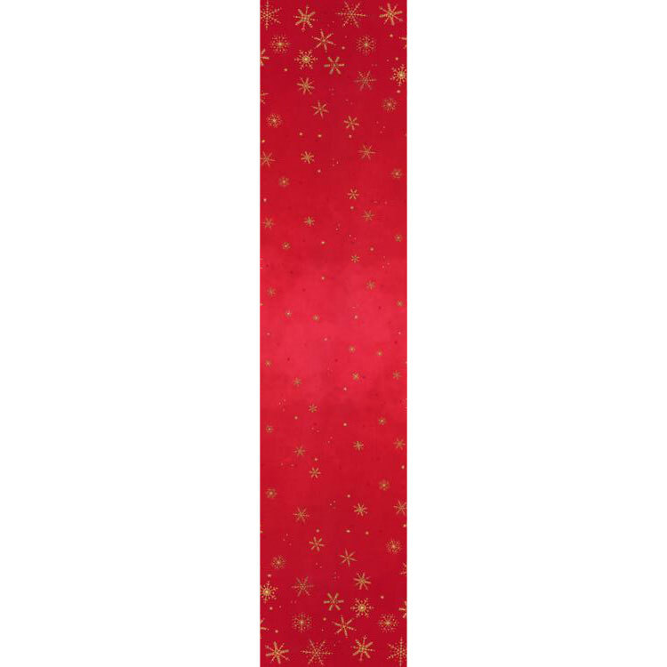 full ombre image of red ombre pattern with gold metallic snowflakes