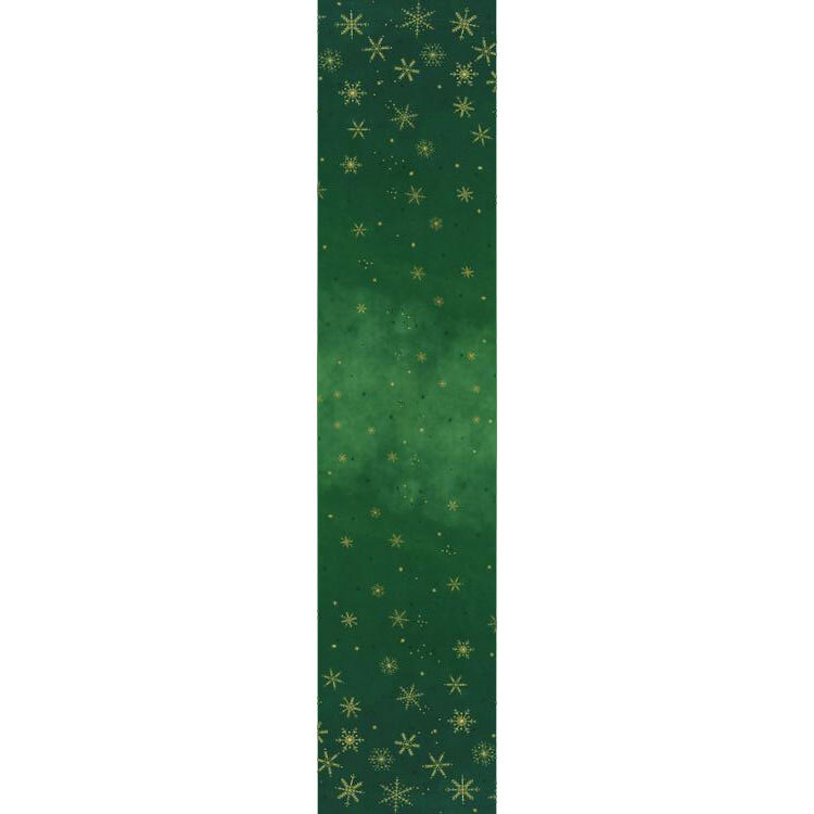 full ombre image of green ombre pattern with gold metallic snowflakes