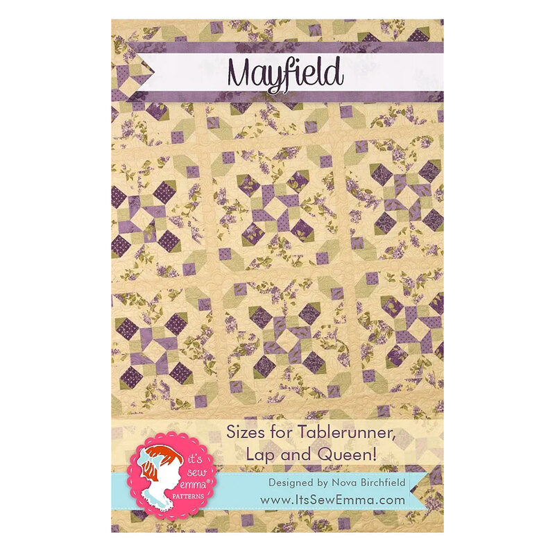 Image of front of Mayfield quilt pattern, showing the finished product