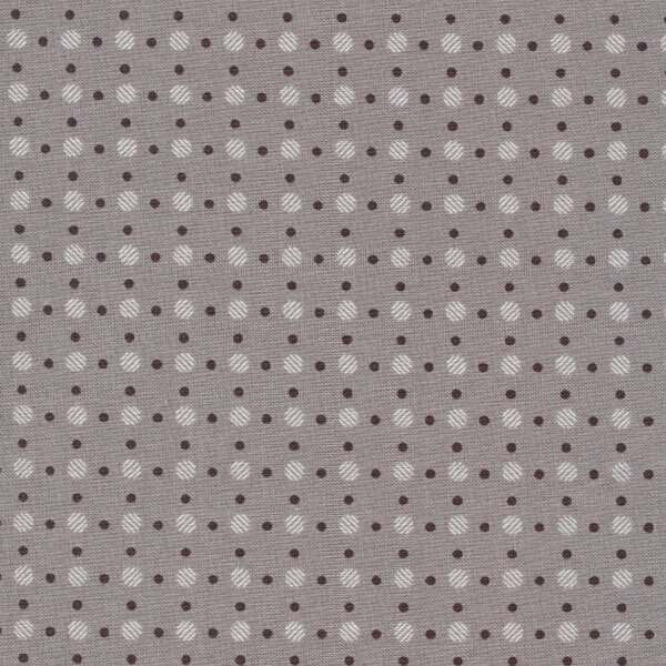 Striped light gray and small black dots evenly spaced on a gray background