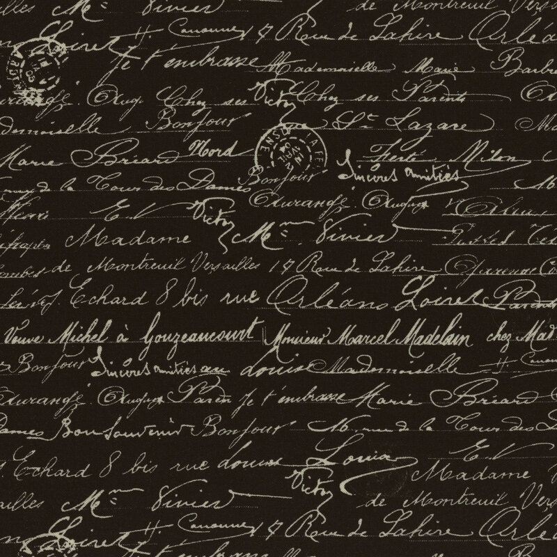 black fabric covered in poetic, cursive writing