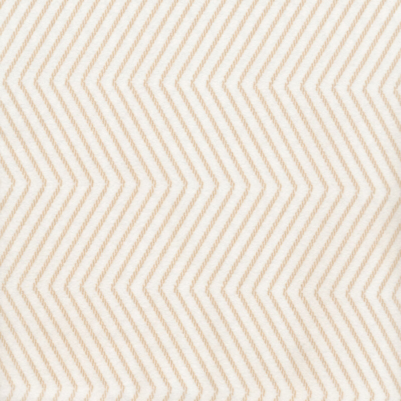 White fabric with lighter beige chevrons