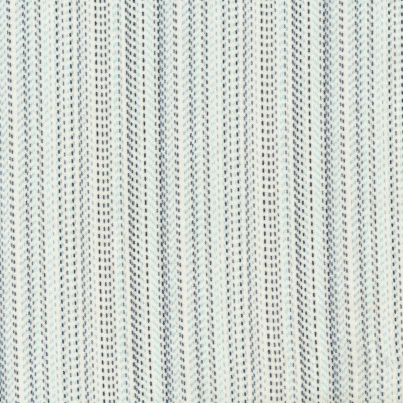 white flannel with varying blue dashed lines