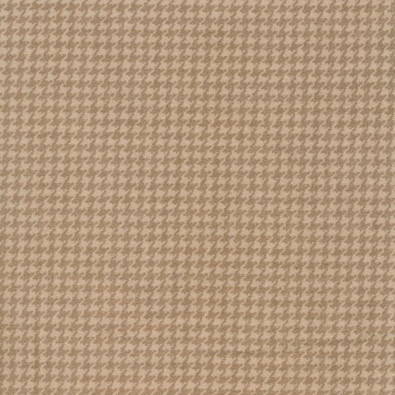 flannel with a light and medium tan houndstooth design