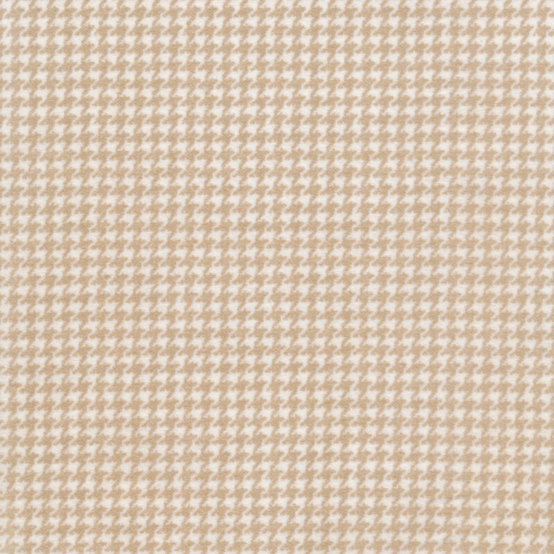 flannel with a white and light tan houndstooth design