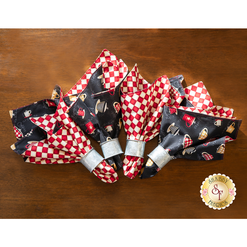 Cloth Napkins Kit Coffee Always Makes 4 Shabby Fabrics