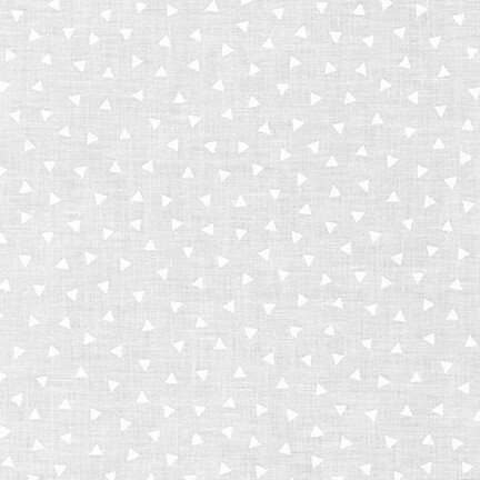 digital image of fabric with ditzy tossed triangles in white on a white background