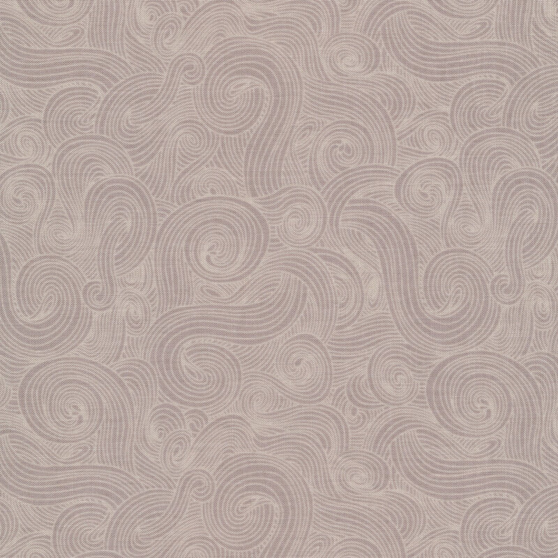 Light gray on gray fabric with a swirl design 