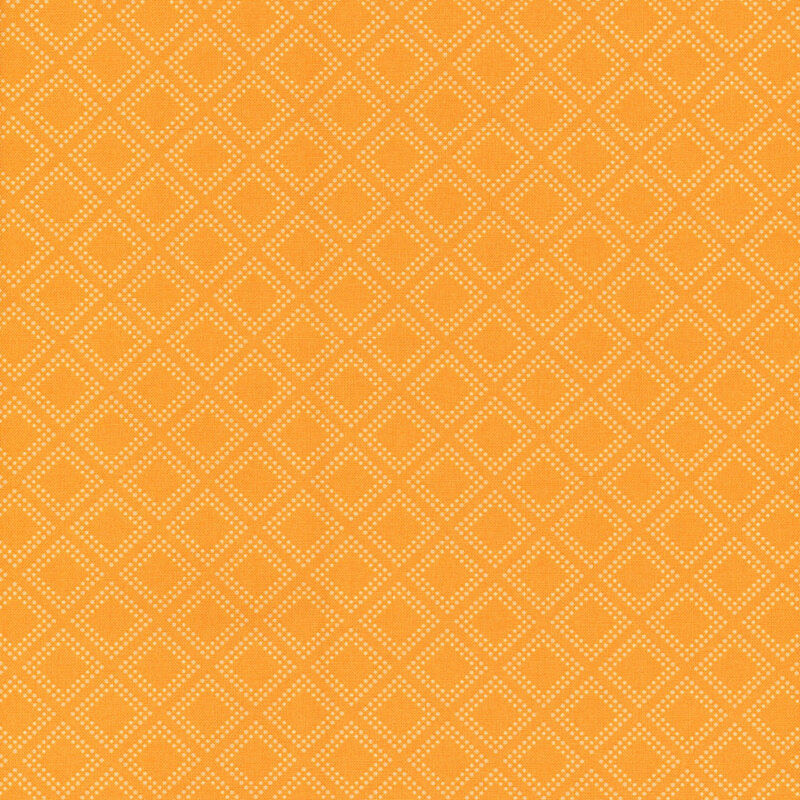 fabric with white dots forming a diamond on a golden yellow background
