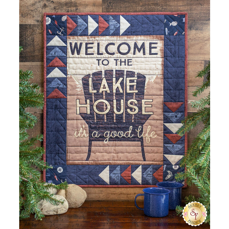 An On Lake Time Welcome Wall Hanging.