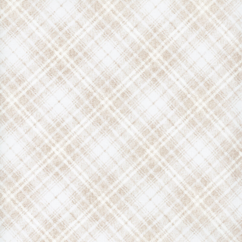 fabric with a cream and tan plaid print