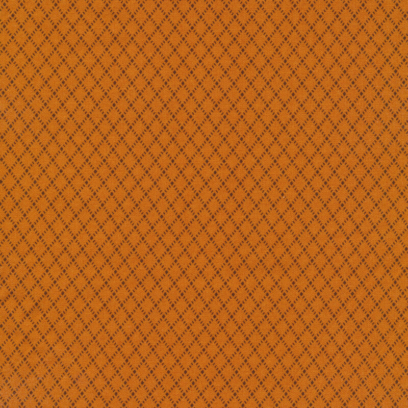 Rusty orange fabric with darker brown latticing