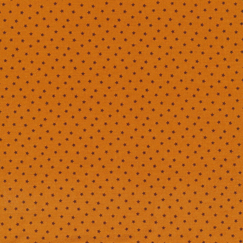 Rusty orange fabric with tiny brown stars across it