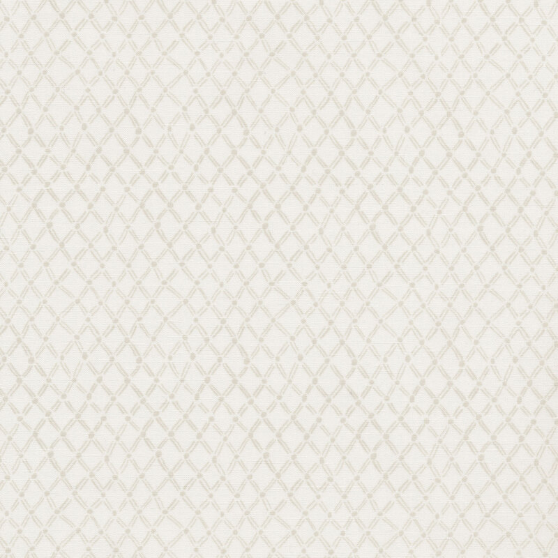 off white colored fabric with a drawn trellis pattern