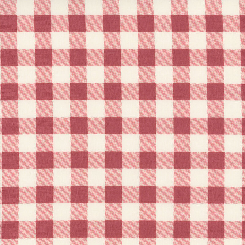 fabric with pink and cream colored gingham print