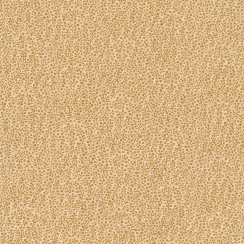 Fabric that features a lovely pattern with tonal vines and berries on a creamy light tan background