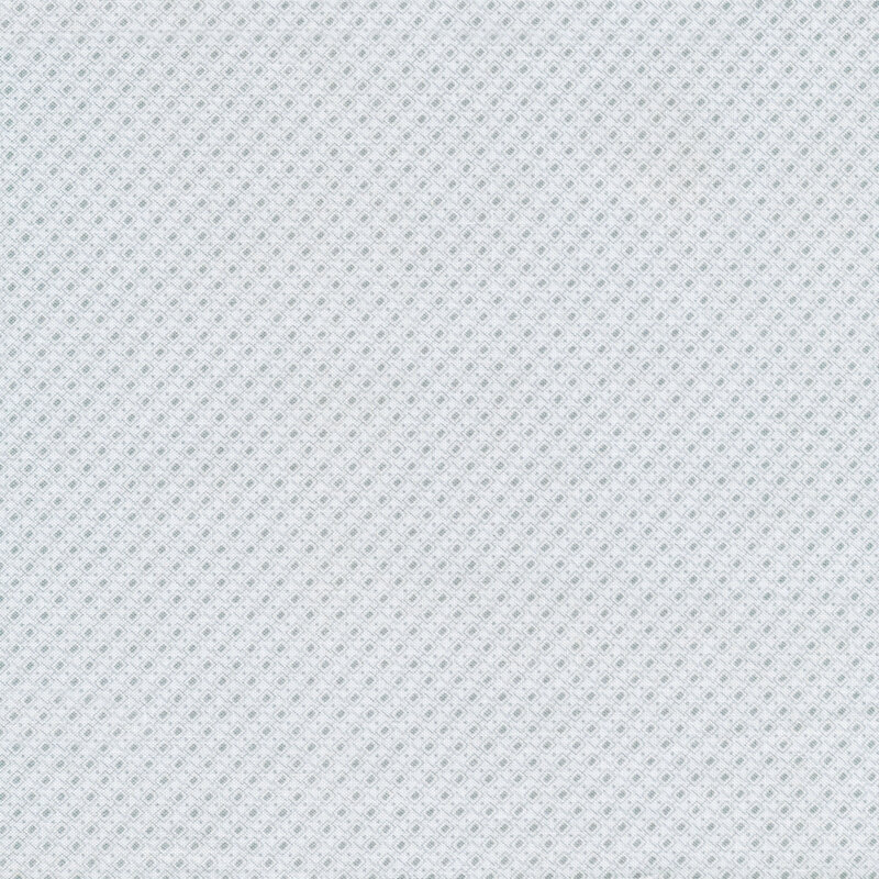 fabric with greyish blue diamonds in a geometric pattern on a white background