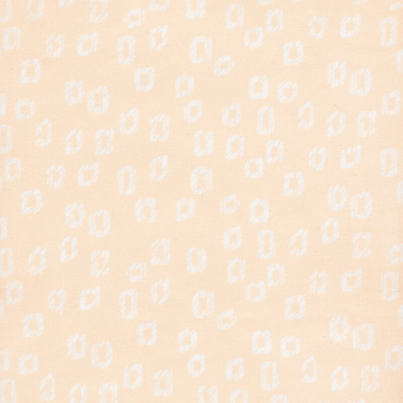 dusty beige fabric with white rectangles of various sizes 