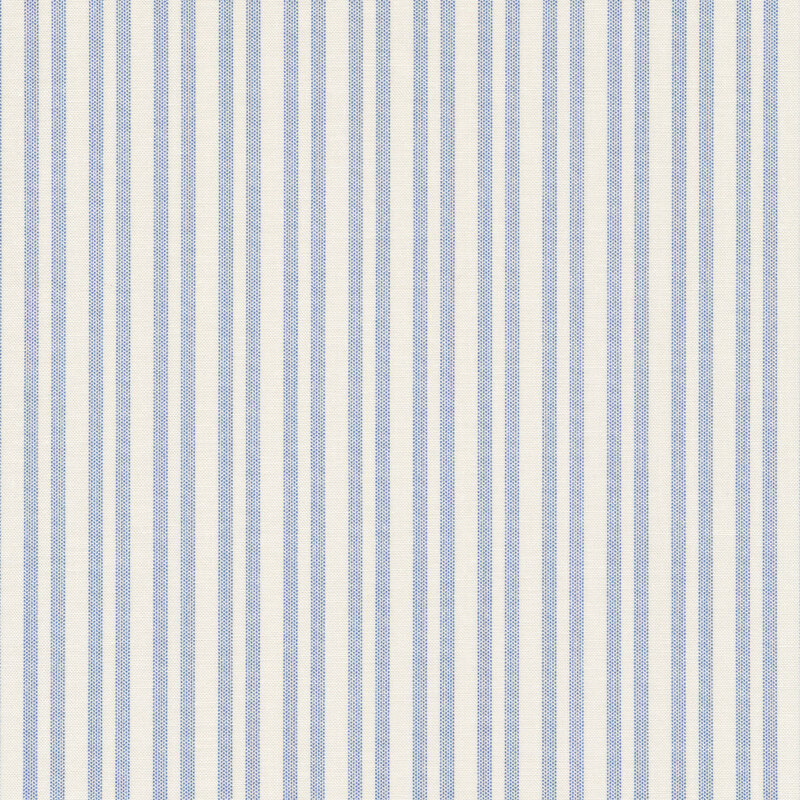 Off white and light blue striped fabric 