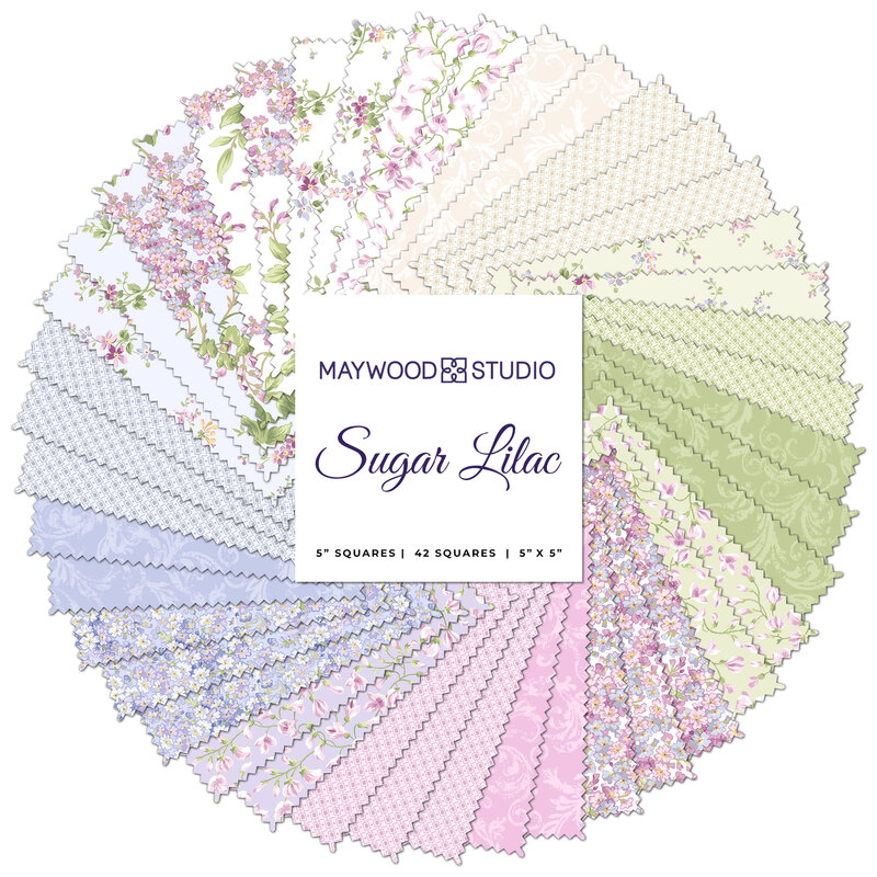 Sugar Lilac 5" Charm Squares by Maywood Studio Shabby Fabrics