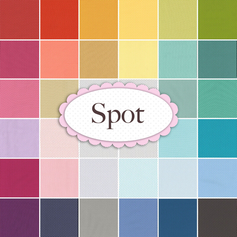 collage of all fabrics included in Spot fabric collection