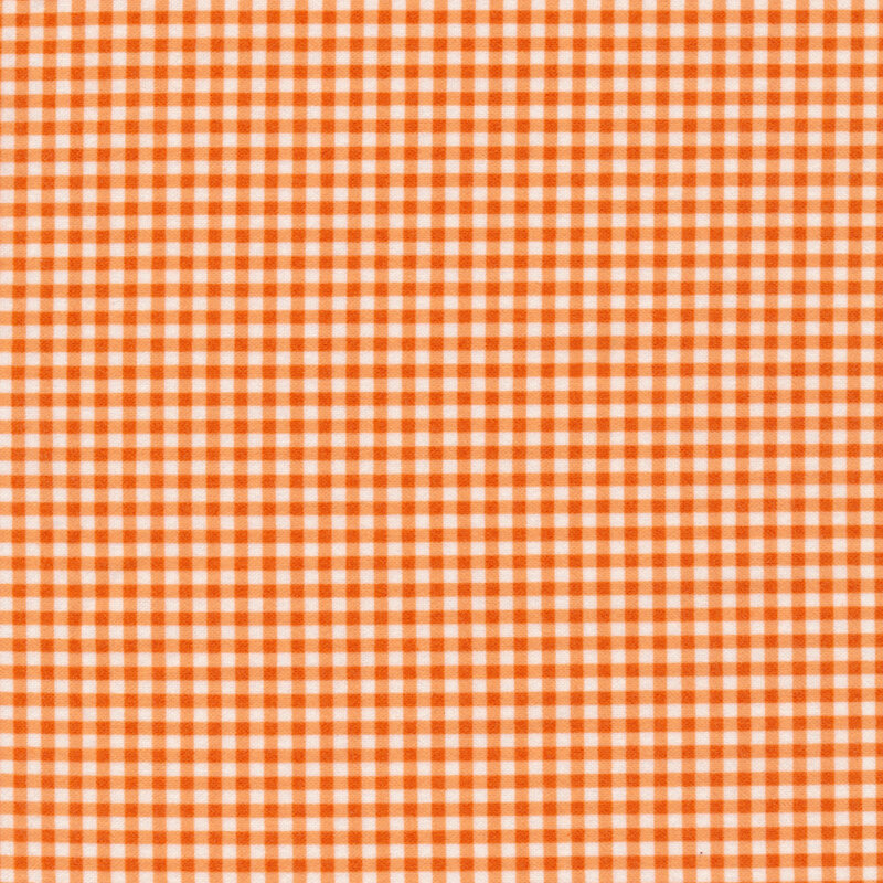 White fabric with bright orange gingham