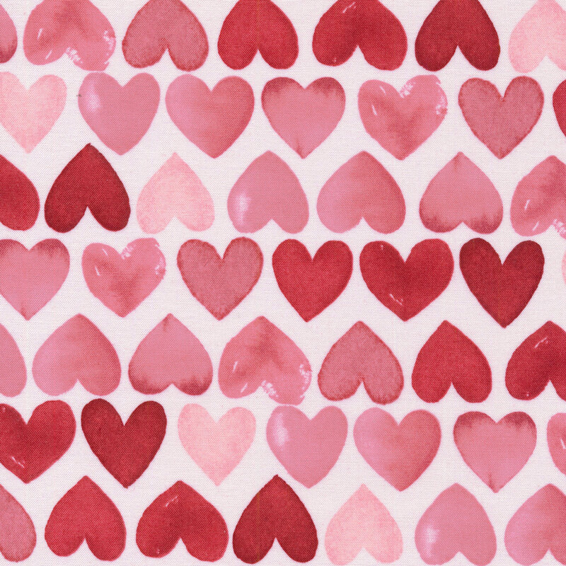 Valentines Day Fabric - HALF YARD - 100% Cotton Quilting Mini Hearts Black  Red