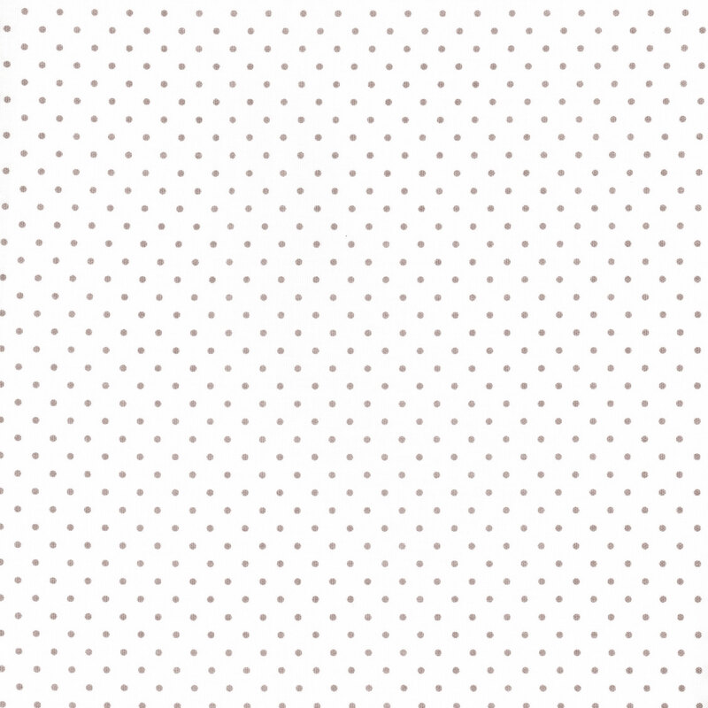 fabric featuring gray dots on a white background