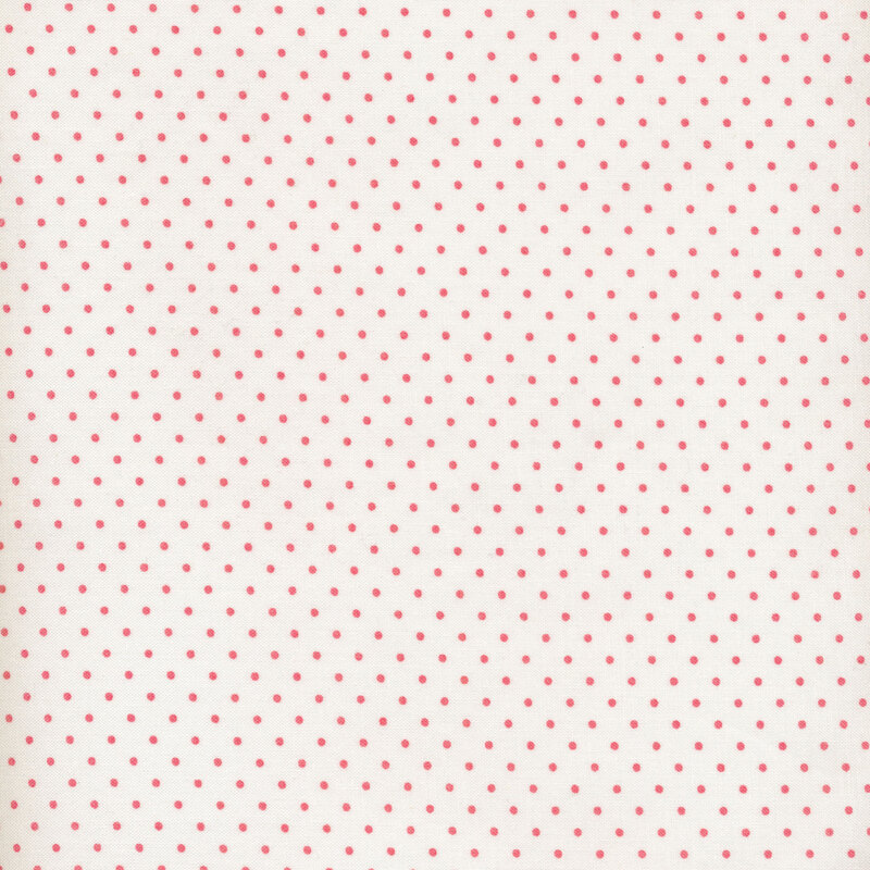 white fabric with pink polka dots