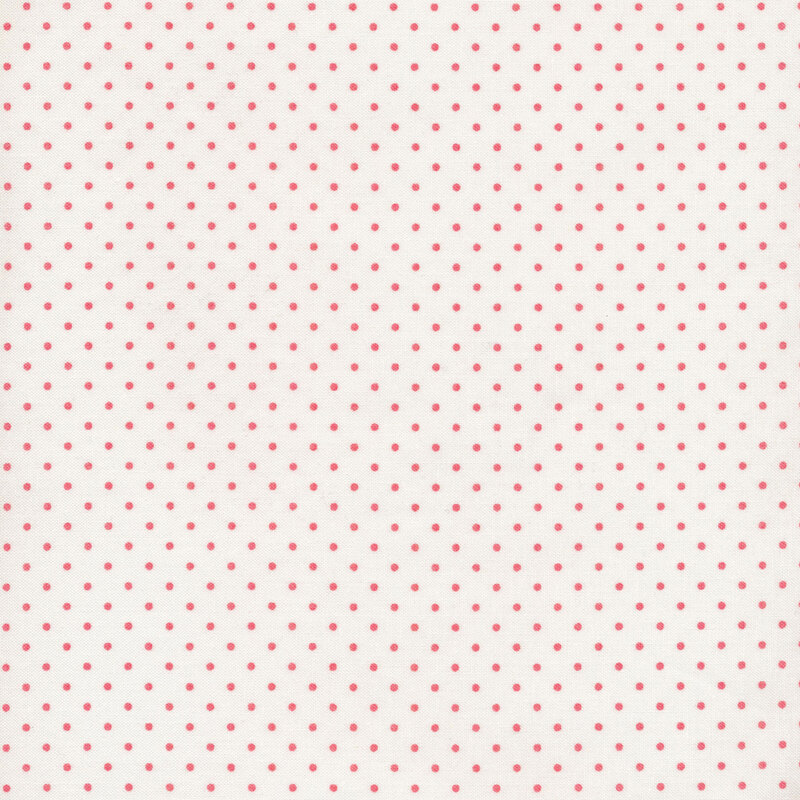 white fabric with pink polka dots