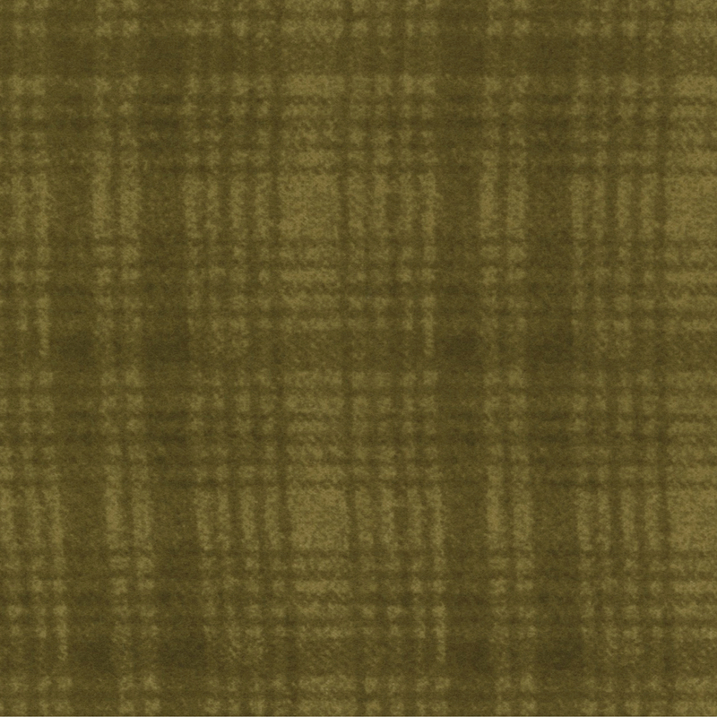 dark olive green plaid on lighter green flannel fabric