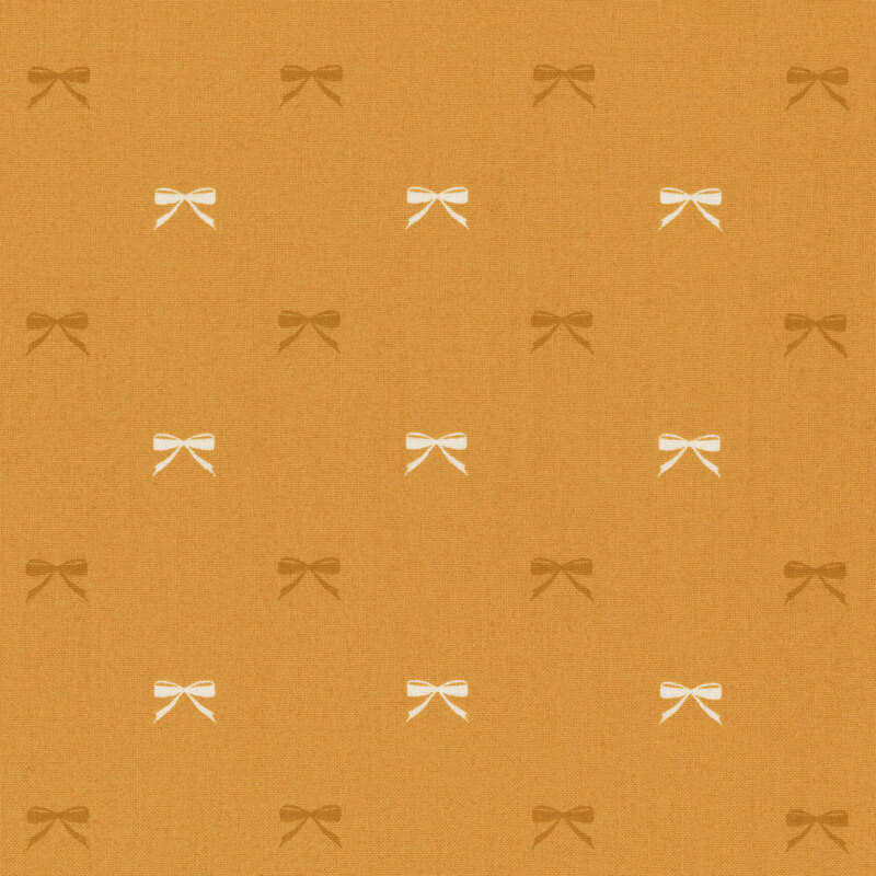 fabric with alternating rows of dark yellow and white ribbons on a honey yellow background