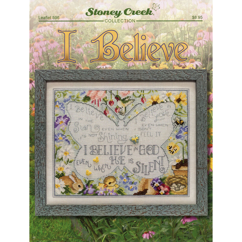 The front of the I Believe cross stitch pattern by Stoney Creek Collection