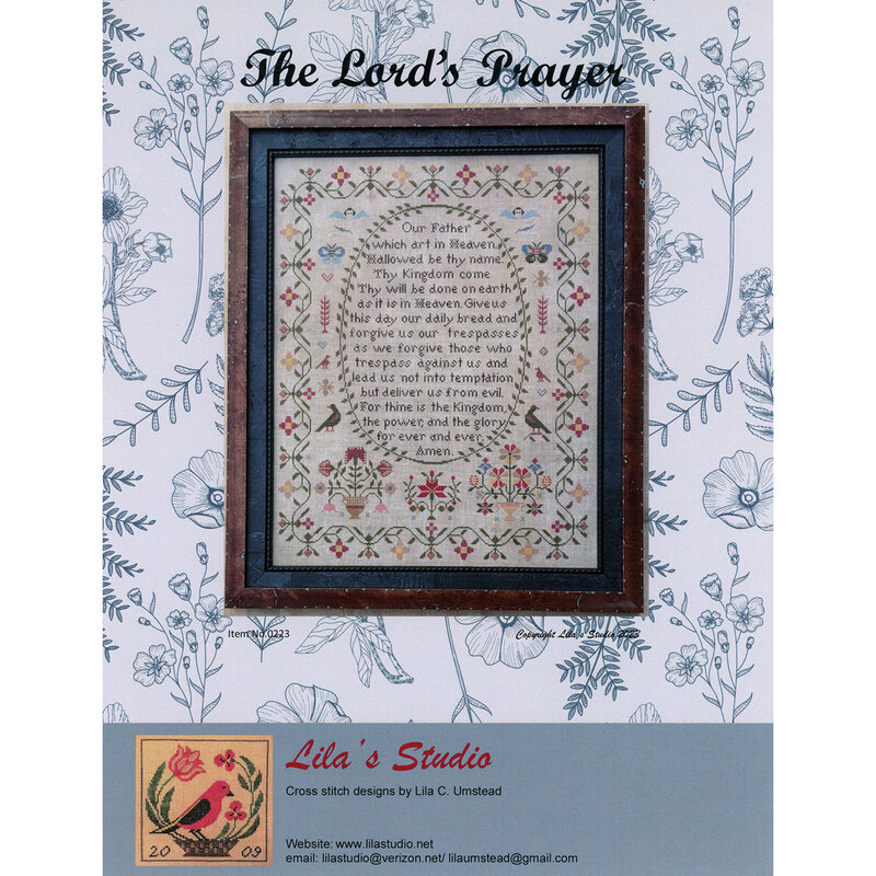 The front of The Lord's Prayer Cross Stitch pattern by Lila's Studio