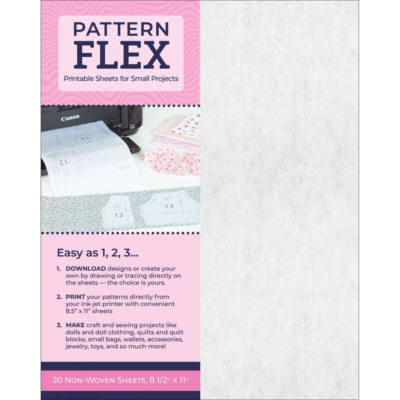 A pink package of Pattern Flex Printable Non-Woven Sheets