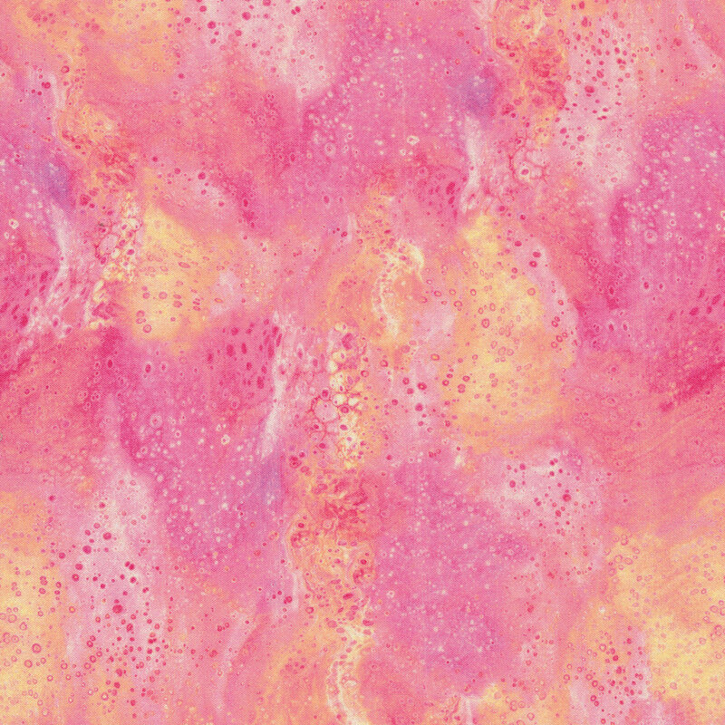 A mottled pink and light peach fabric with clusters of small bubbles all over