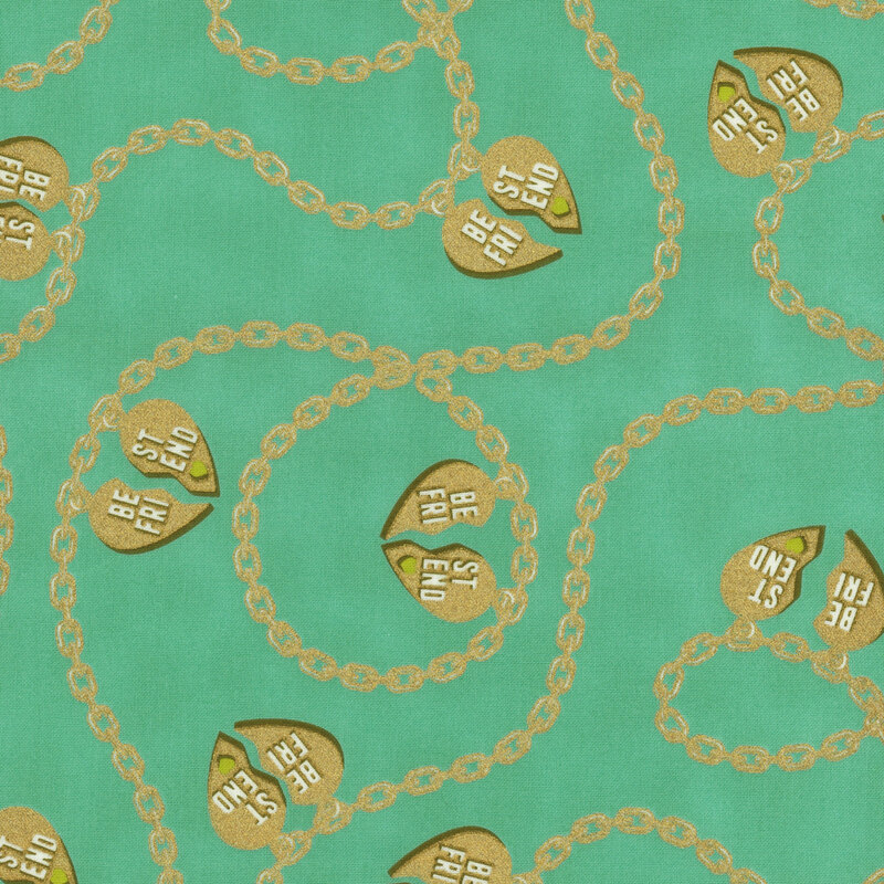 Light teal fabric with gold 