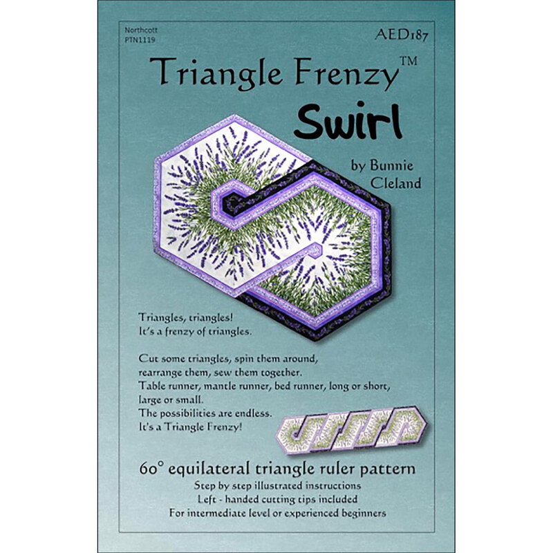 The front of the Triangle Frenzy Swirl pattern by Bunnie Cleland