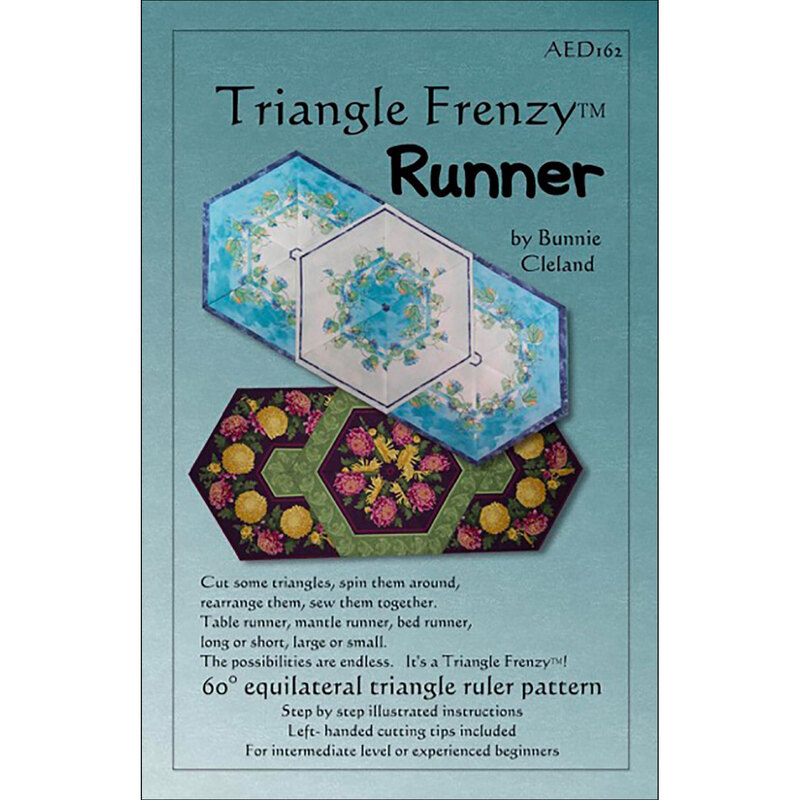 The front of the Triangle Frenzy Runner pattern by Bunnie Cleland
