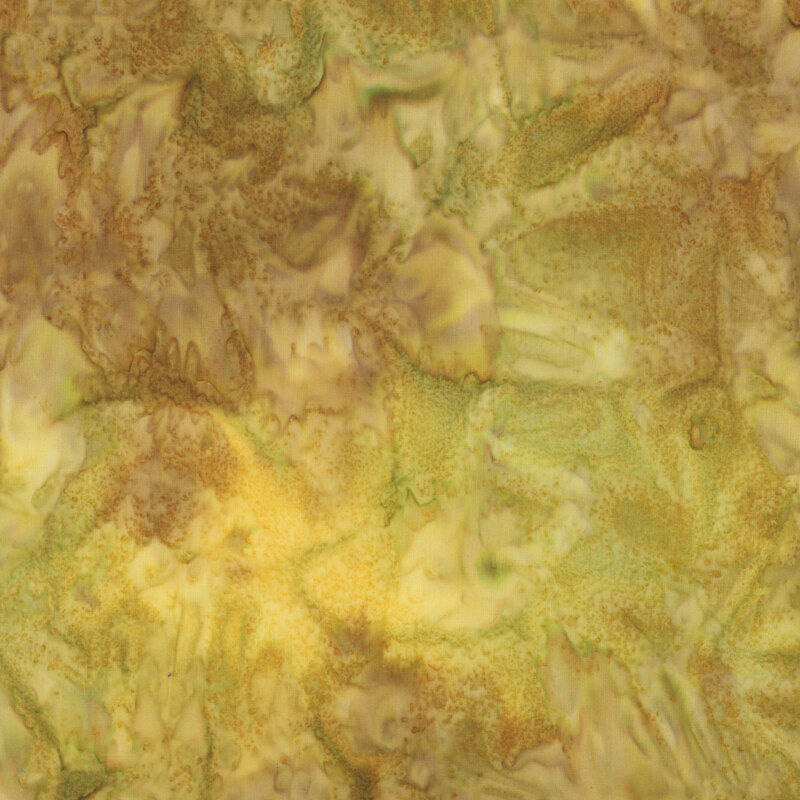 A marbled golden yellow fabric with brown mottling throughout