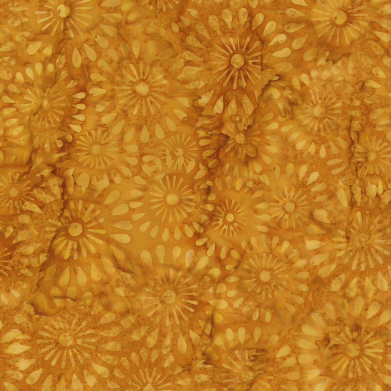 Dark yellow tonal fabric with burst patterns all over