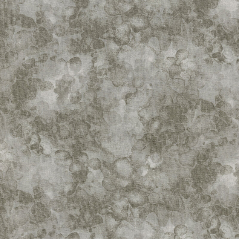 fabric with a medium grey color and mottled watercolor markings